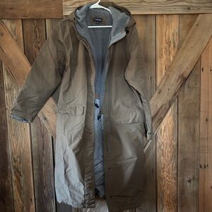Lands' End Brown Hooded Trench Coat